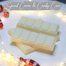 Load image into Gallery viewer, Spiced Cocoa &amp; Candy Cane Snap Bar Wax Melts
